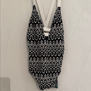Seafolly Black and White Patterned One Piece